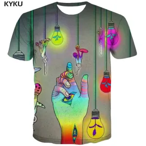 abstract t shirt personality t shirt 3D fun geometric colorful art art costume Cool men