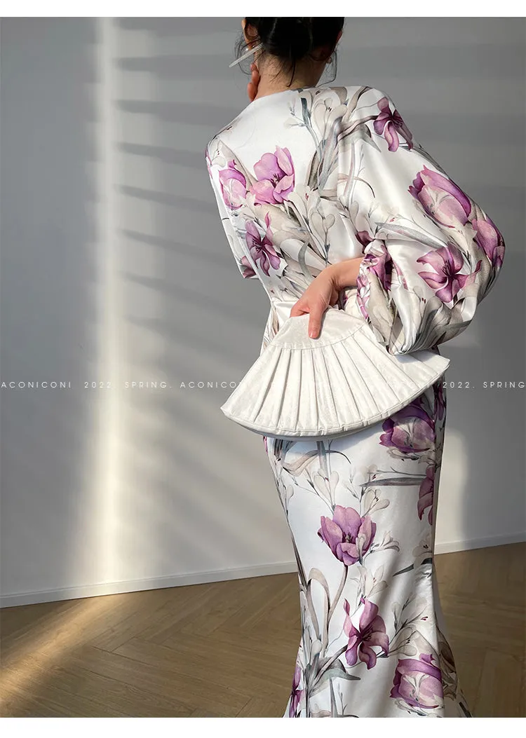 Aconiconi｜French light luxury japanese inspired dress - Begonia