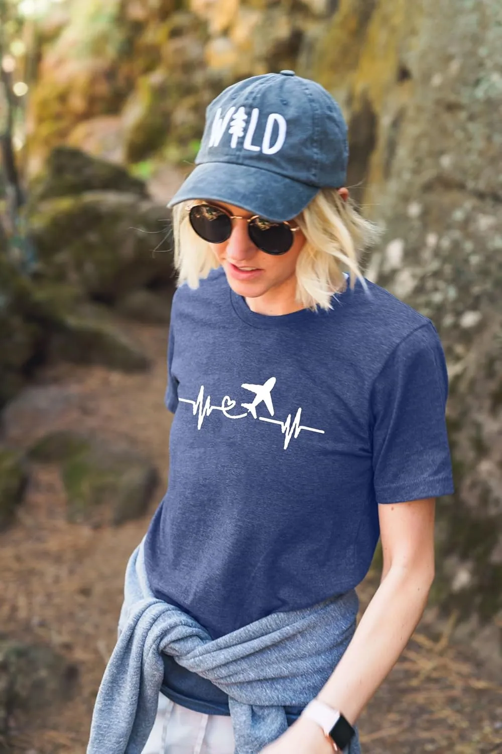 Airplane Mode Shirt Women Love Heart Graphic Tees Adventure Letter Print Short Sleeve Travel Shirts Casual Outdoor Tops