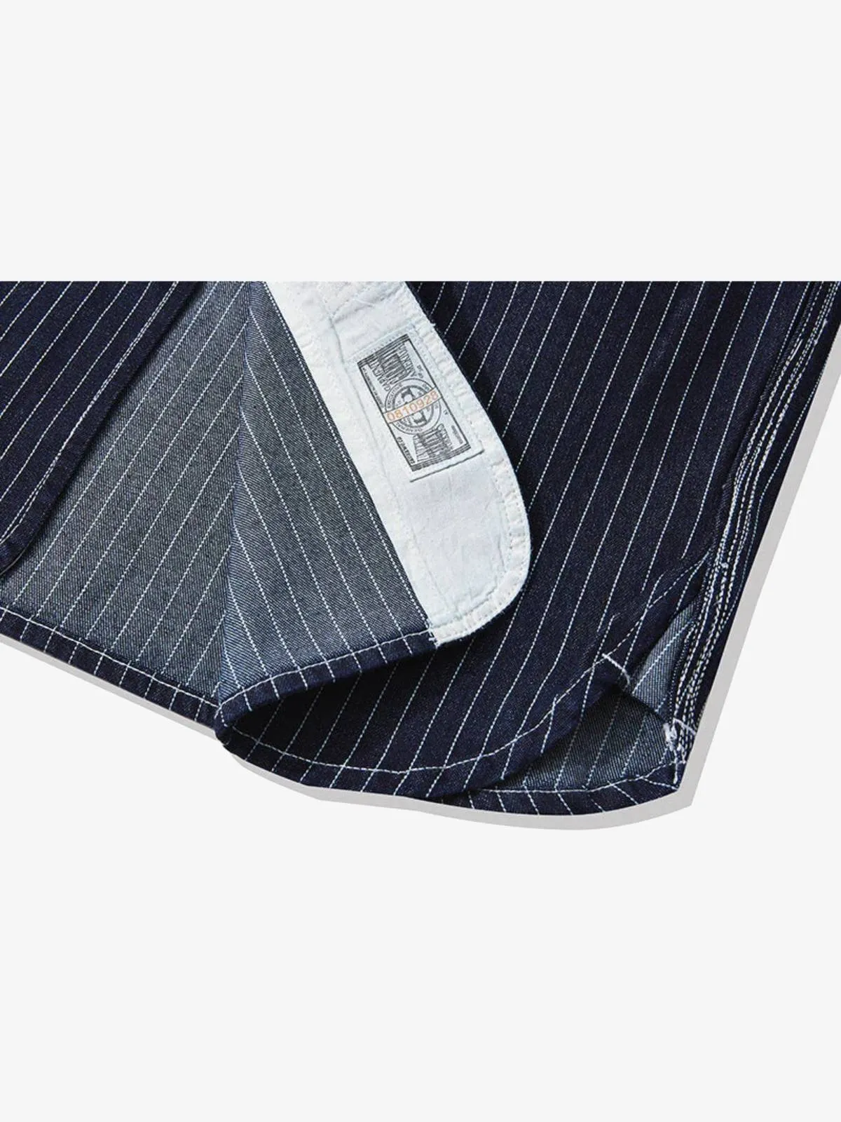 American Casual Style Indigo Stripe Denim Shirt