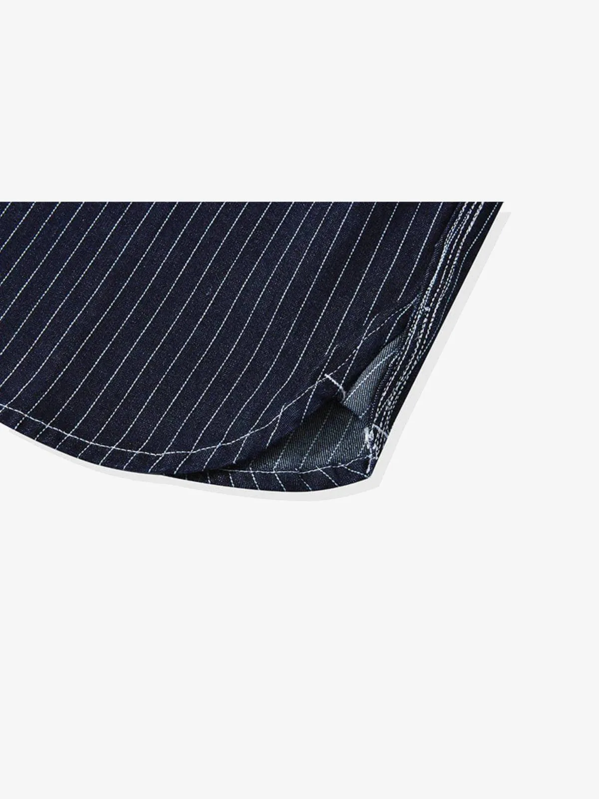 American Casual Style Indigo Stripe Denim Shirt