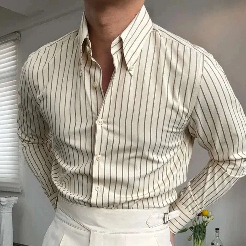 Antonios british tuxedo striped shirt