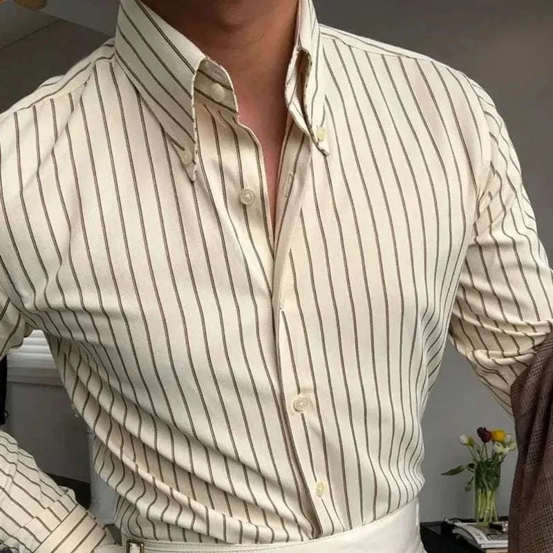 Antonios british tuxedo striped shirt
