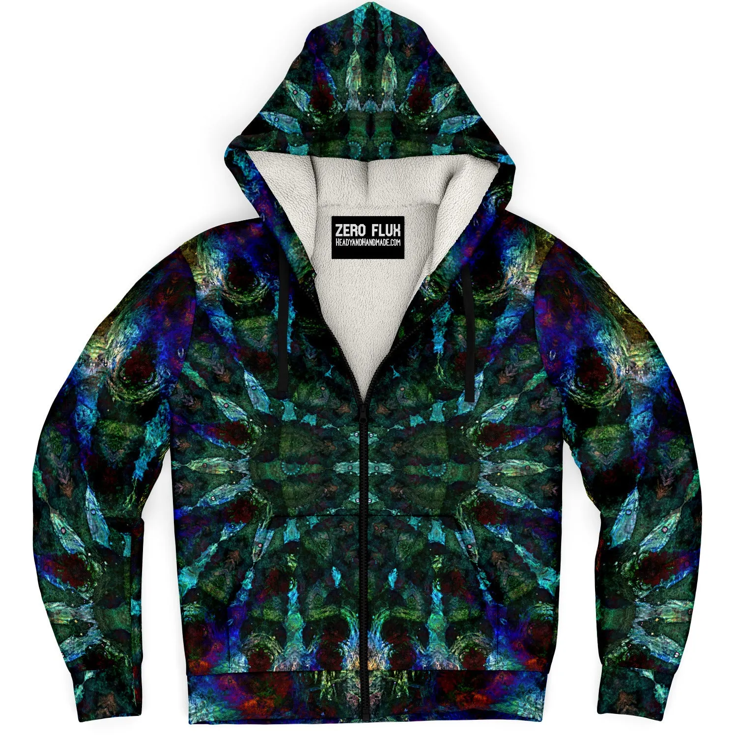 Azule Psychedelic Fleece-Lined Zip-Up Hoodie