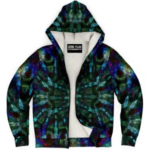 Azule Psychedelic Fleece-Lined Zip-Up Hoodie