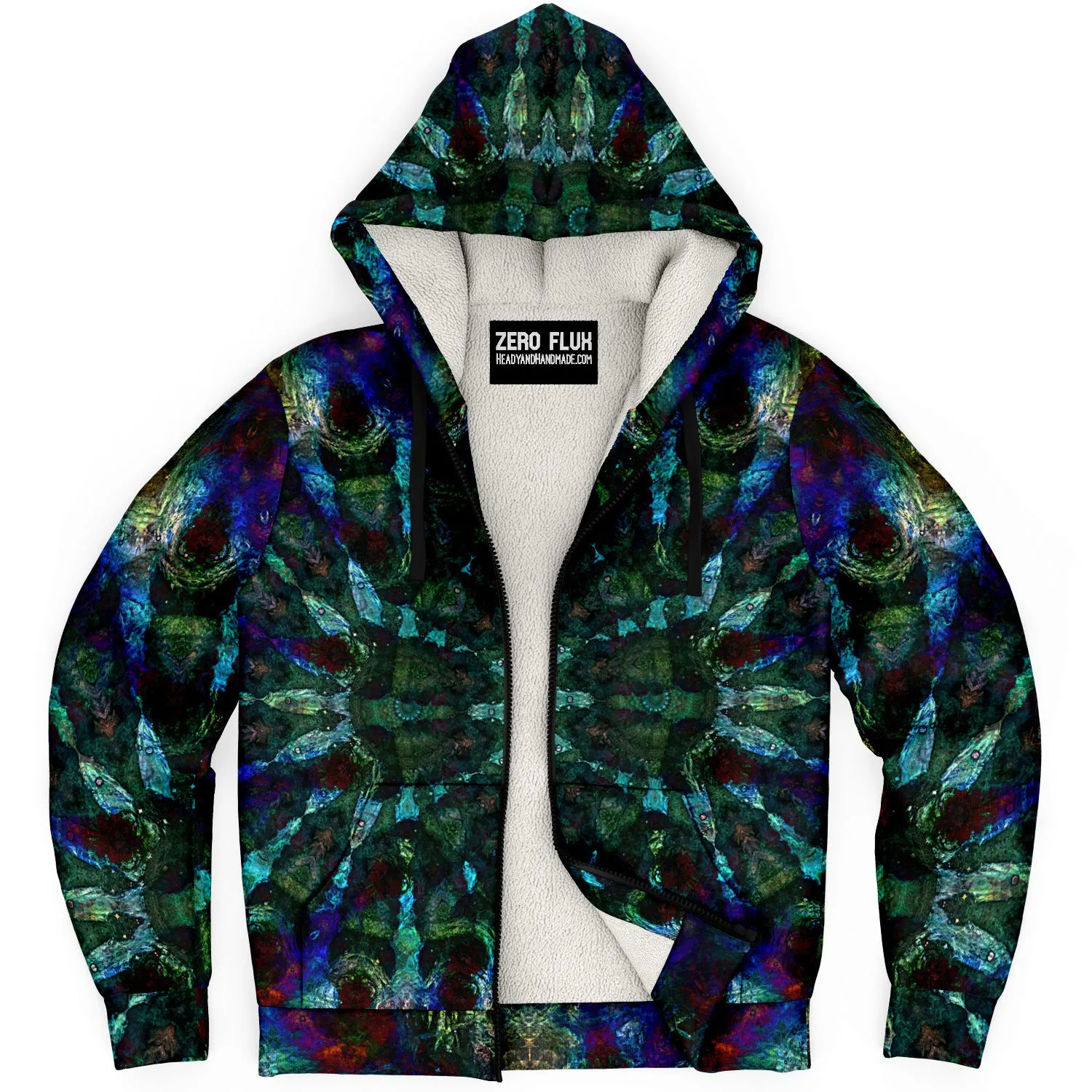 Azule Psychedelic Fleece-Lined Zip-Up Hoodie