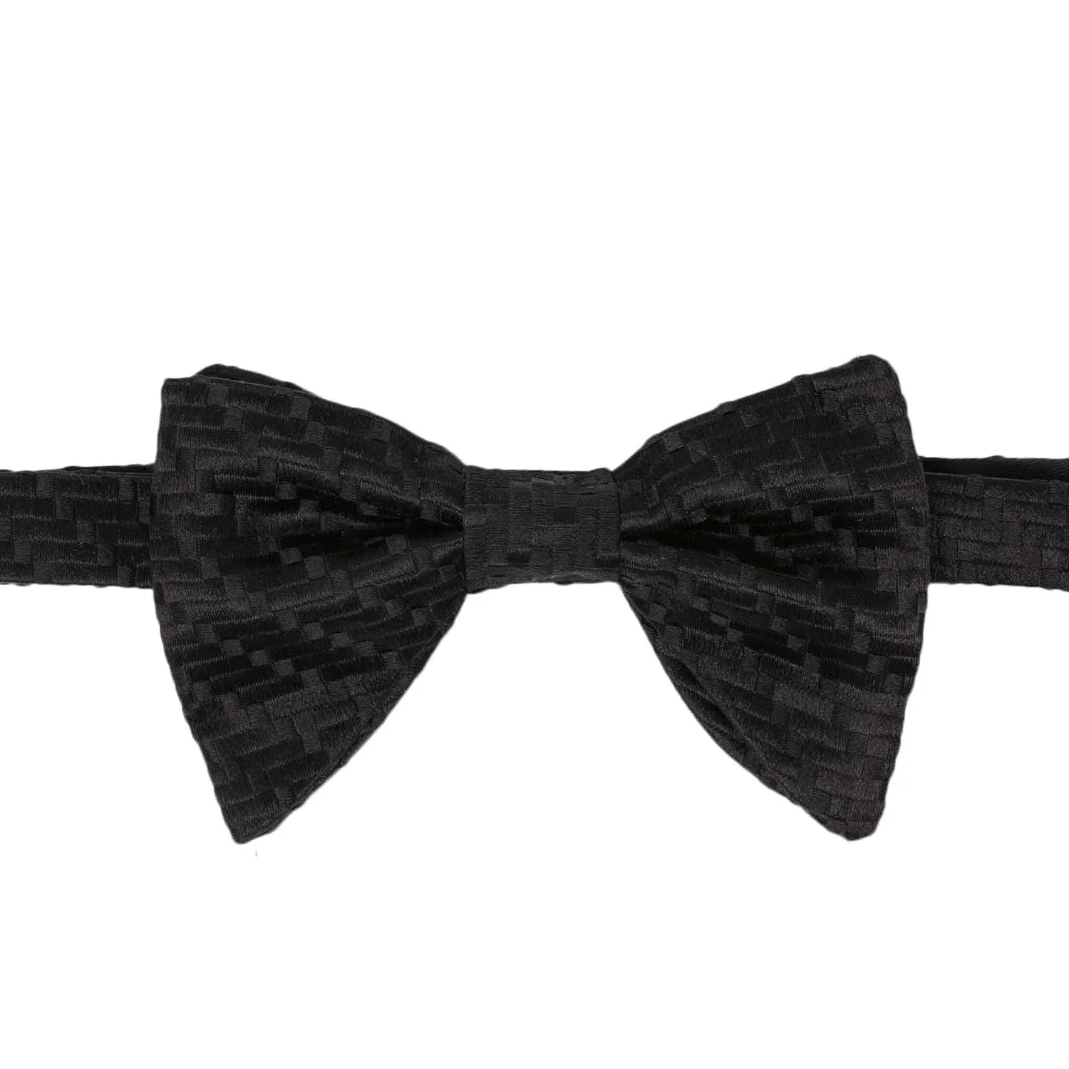 Black Squares Pattern Silk Butterfly Bow Tie