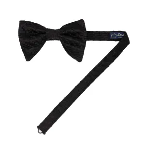Black Squares Pattern Silk Butterfly Bow Tie