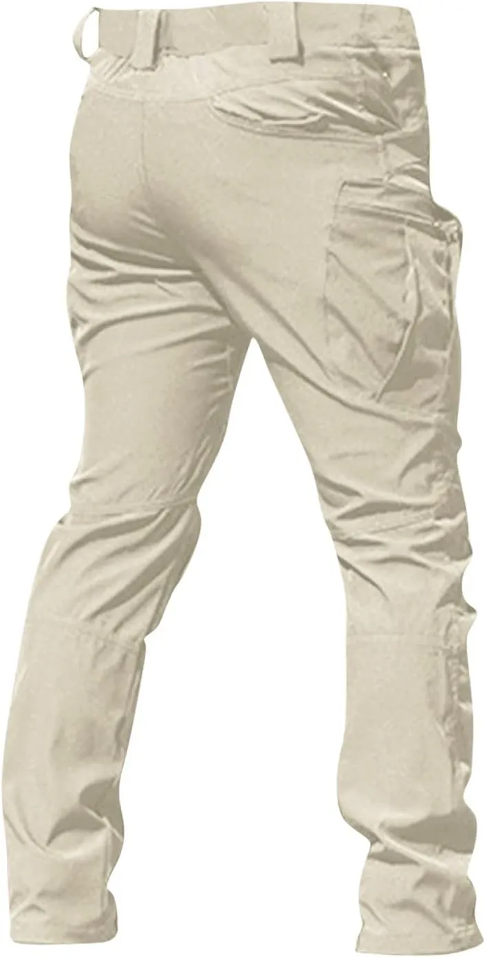 Cargo Pants Mens Slim Fit Multi Pockets Hiking Pants Ripstop Stretch Stylish Baggy Pants Y2K Tactical Trousers 2025