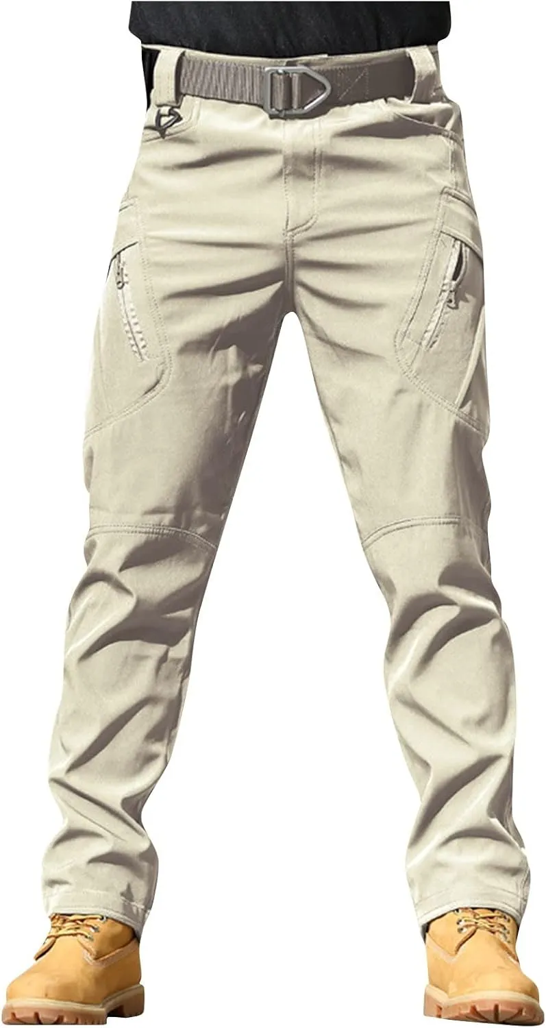 Cargo Pants Mens Slim Fit Multi Pockets Hiking Pants Ripstop Stretch Stylish Baggy Pants Y2K Tactical Trousers 2025