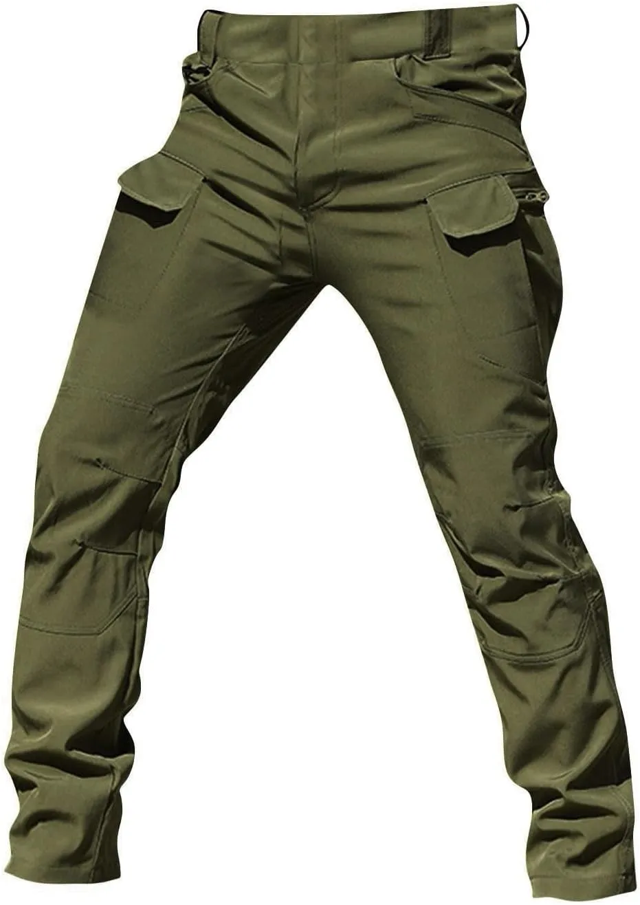 Cargo Pants Mens Slim Fit Multi Pockets Hiking Pants Ripstop Stretch Stylish Baggy Pants Y2K Tactical Trousers 2025