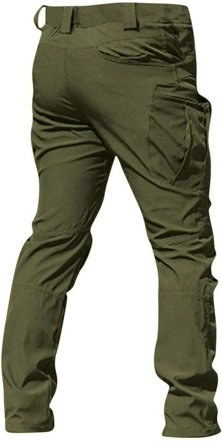 Cargo Pants Mens Slim Fit Multi Pockets Hiking Pants Ripstop Stretch Stylish Baggy Pants Y2K Tactical Trousers 2025