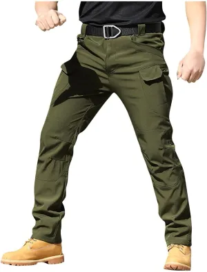 Cargo Pants Mens Slim Fit Multi Pockets Hiking Pants Ripstop Stretch Stylish Baggy Pants Y2K Tactical Trousers 2025
