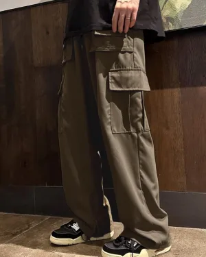 Casual Multi Pocket Brown Cargo Pants