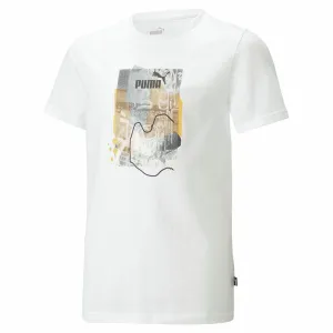 Children’s Short Sleeve T-Shirt Puma Essentials  Street Art Grap White