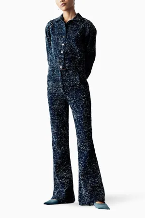 Deep Blue Distressed Denim Coord Set