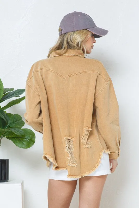 Denim Distressed Jacket