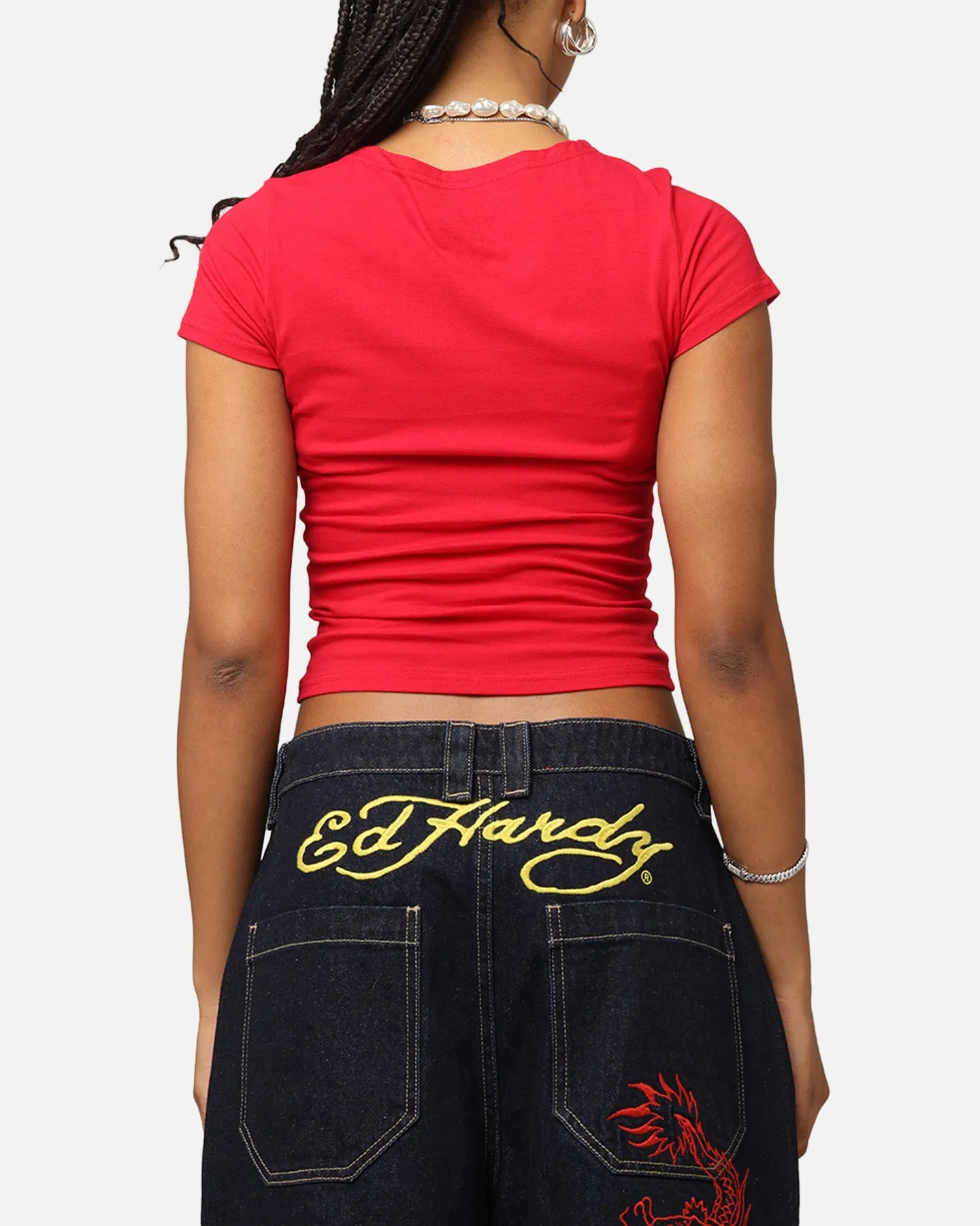 Ed Hardy Women's Tribal Baby T-Shirt Red