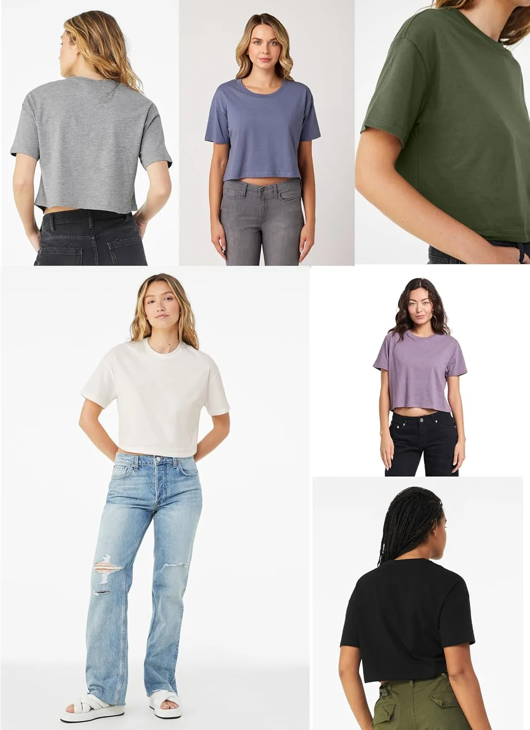 Emmalise Women's Loose Fit Crop Top Tee Short Sleeves T-Shirt