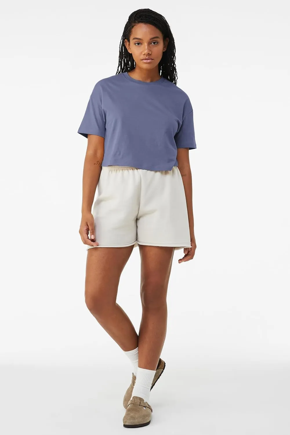 Emmalise Women's Loose Fit Crop Top Tee Short Sleeves T-Shirt