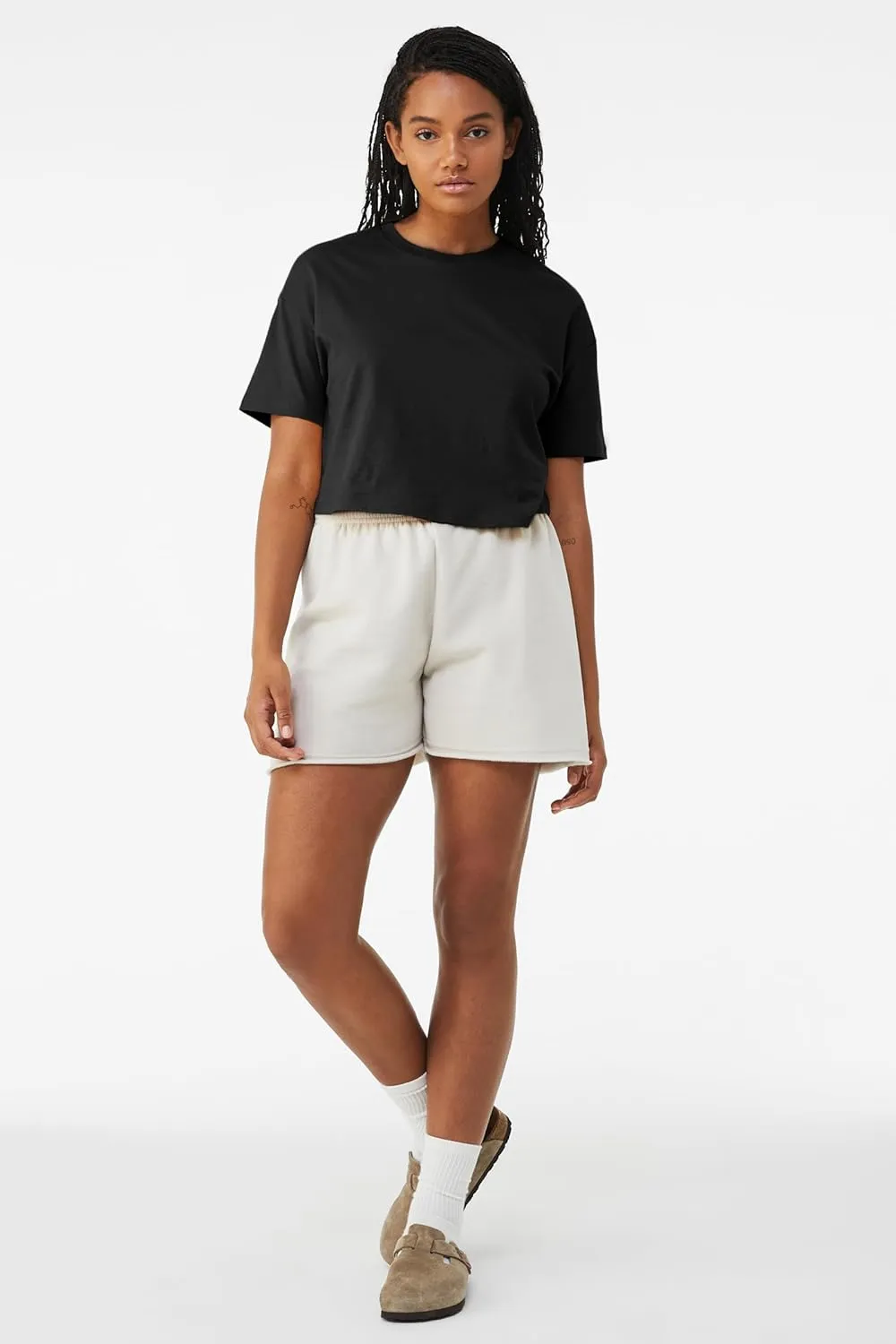 Emmalise Women's Loose Fit Crop Top Tee Short Sleeves T-Shirt