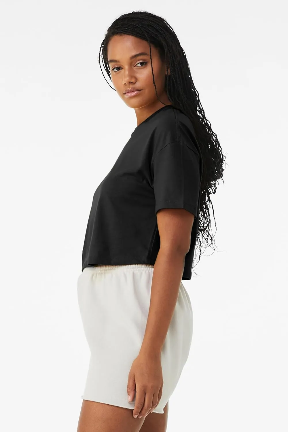 Emmalise Women's Loose Fit Crop Top Tee Short Sleeves T-Shirt