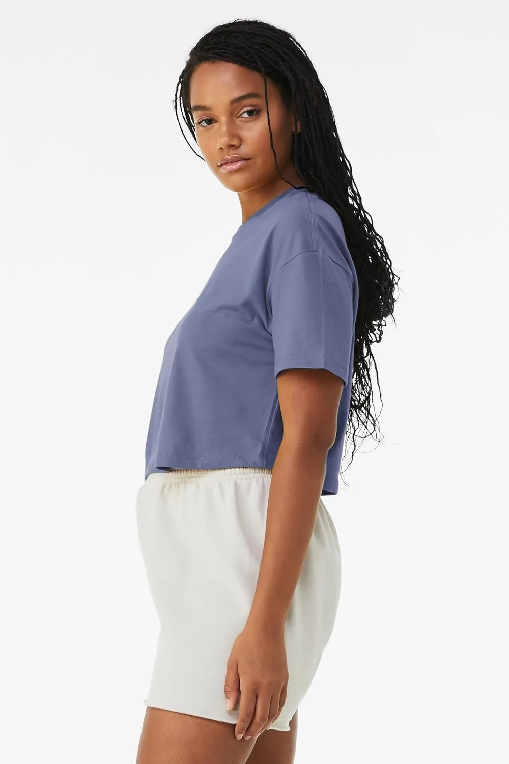 Emmalise Women's Loose Fit Crop Top Tee Short Sleeves T-Shirt
