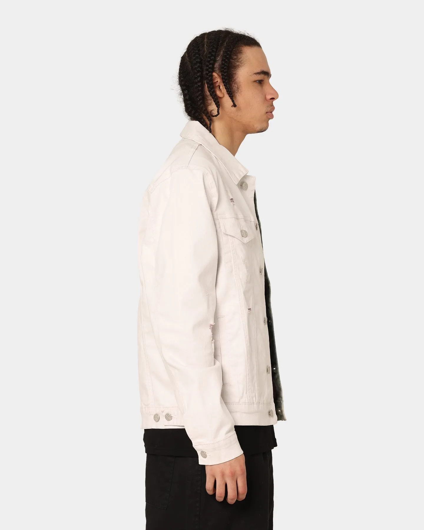 En Noir Inc Cash Denim Jacket Green Tiedye