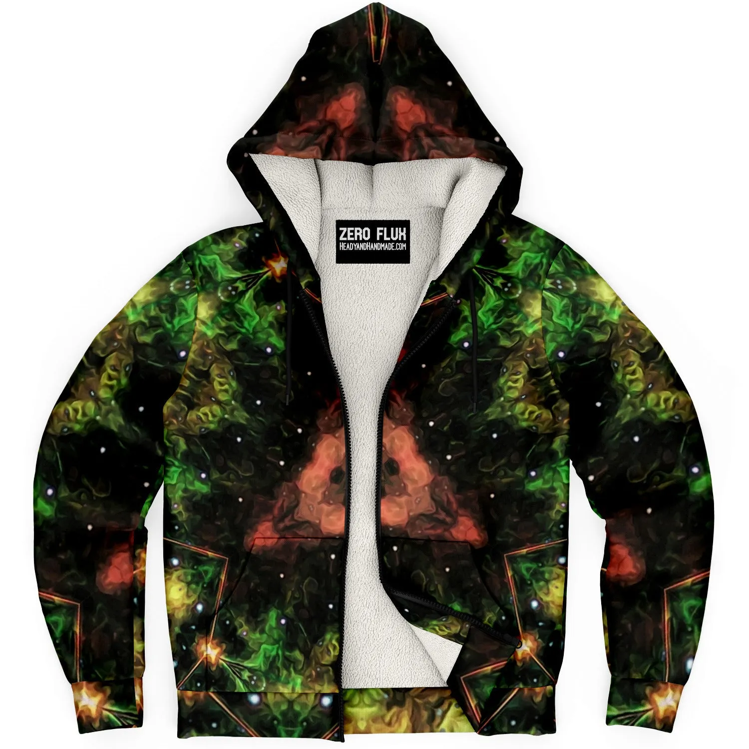 Eostarra Psychedelic Fleece-Lined Zip-Up Hoodie