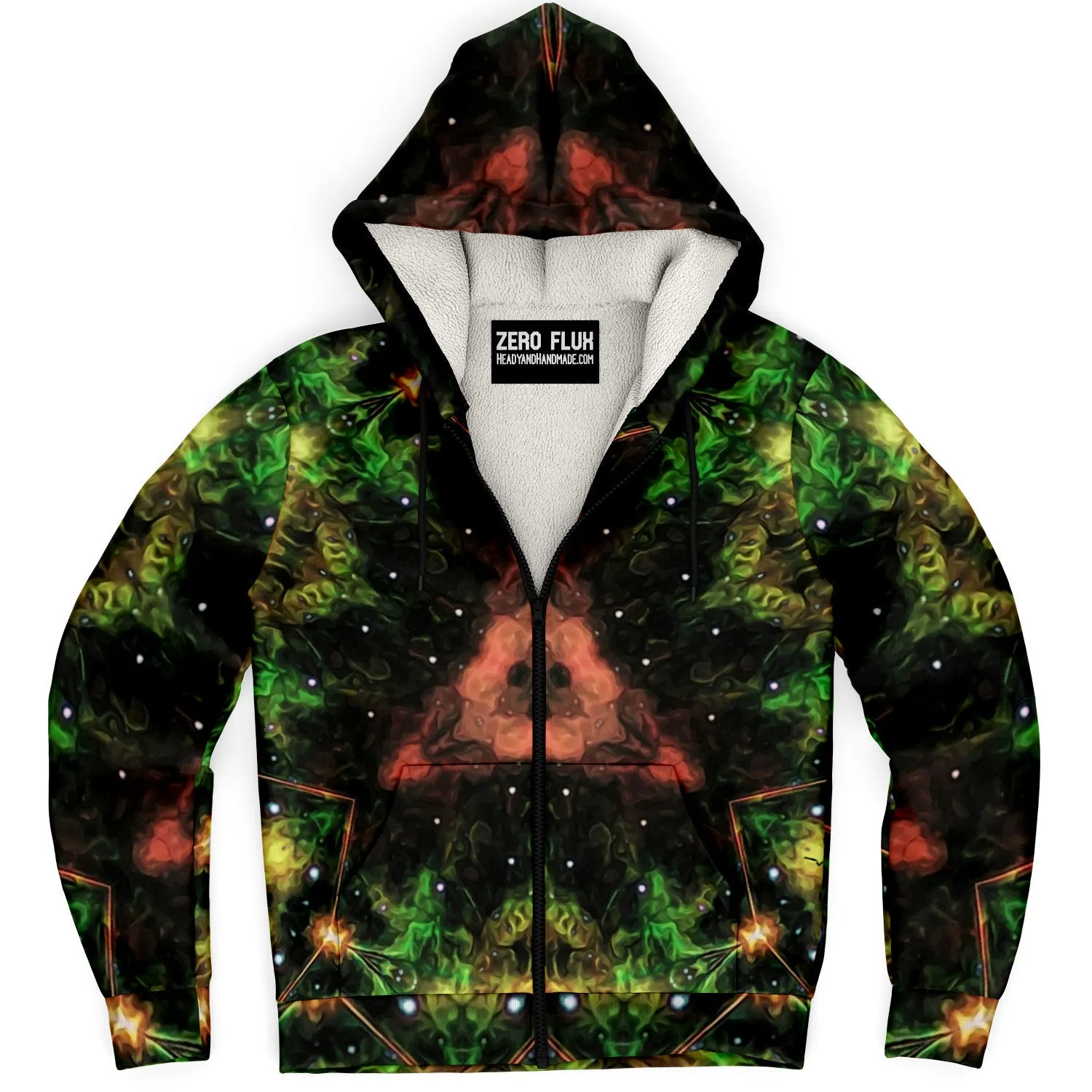 Eostarra Psychedelic Fleece-Lined Zip-Up Hoodie
