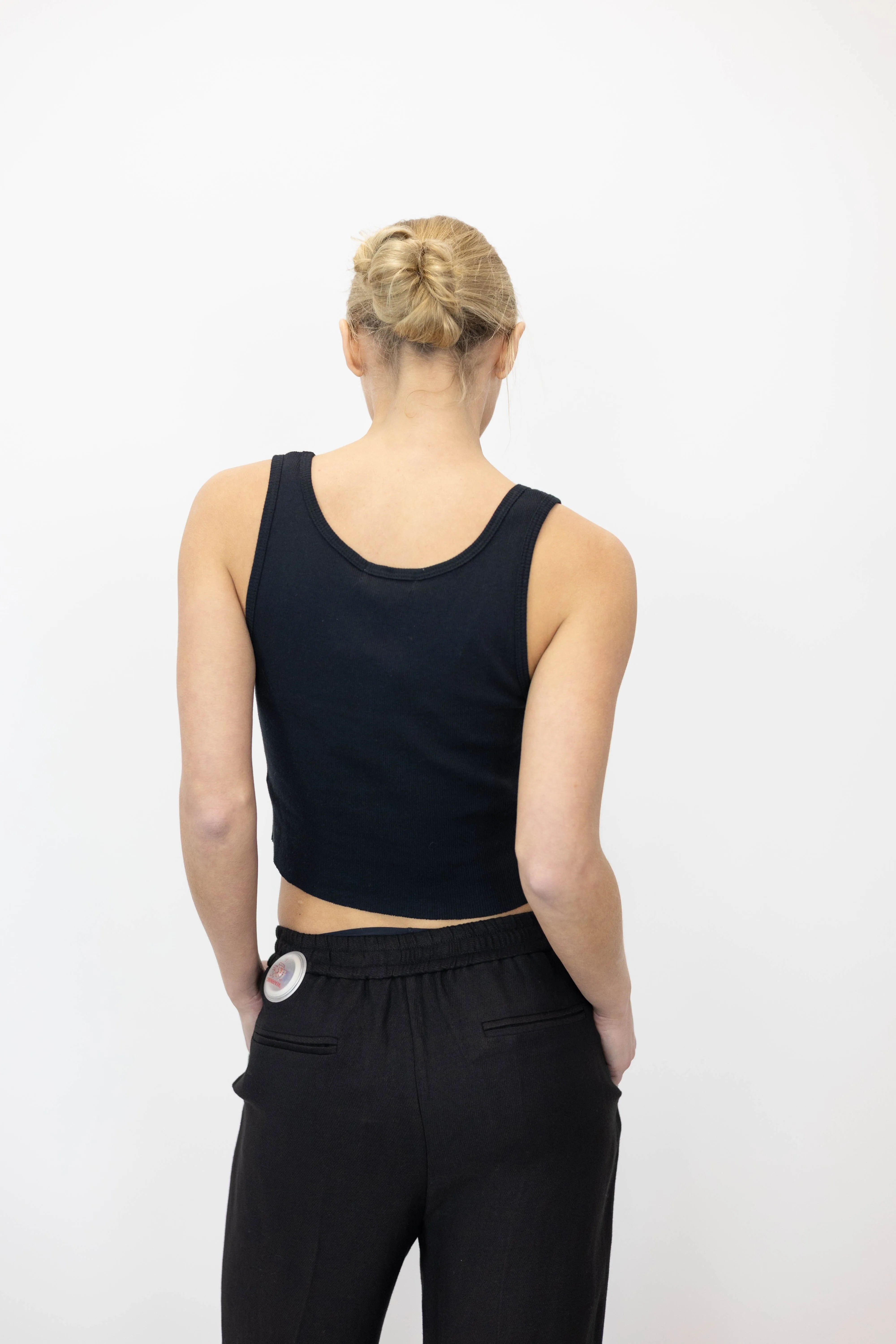 ETERNE CROPPED SCOOP NECK TANK TOP