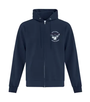 First Lutheran Adult Cotton Full Zip Hooded Sweatshirt with Embroidered Logo