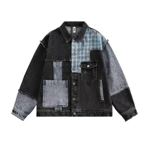 Geo Patch Plaid Jacket