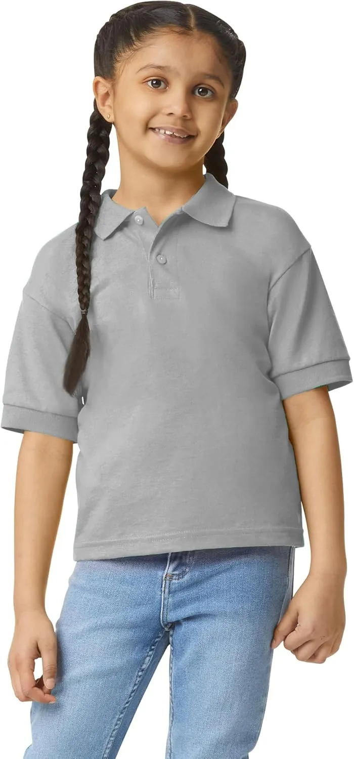 Gildan Kids' DryBlend Short Sleeve Polo, Style G8800b, 3-Pack