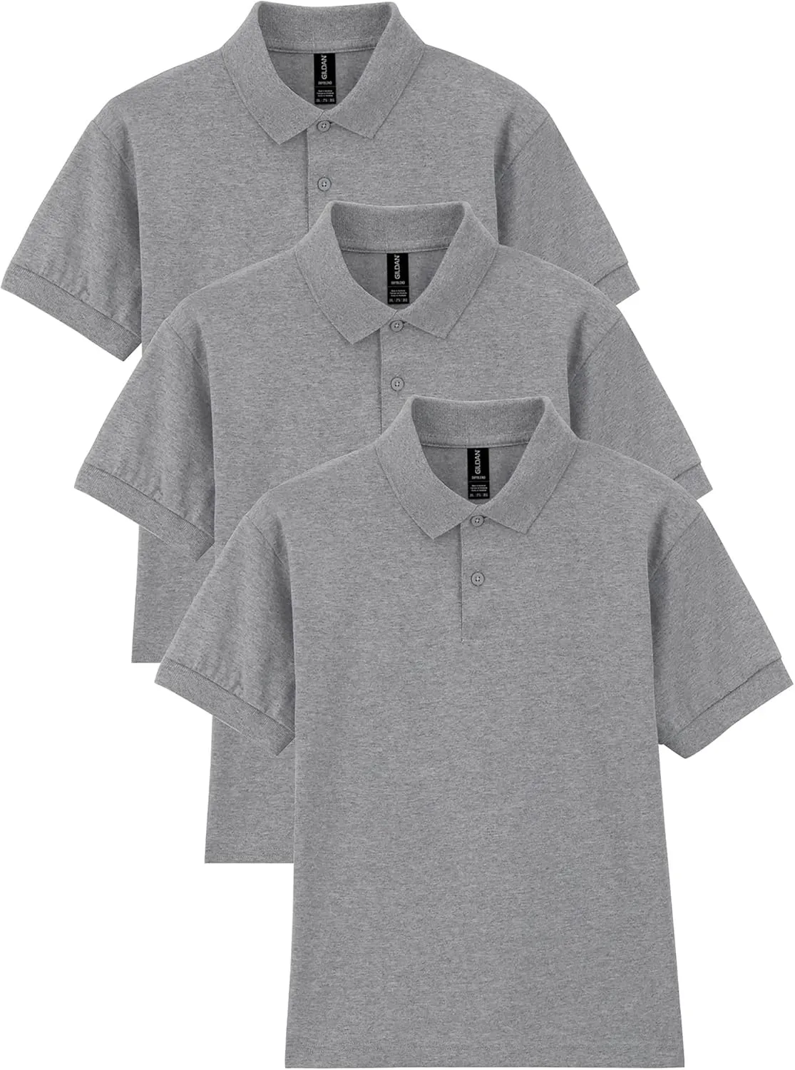 Gildan Kids' DryBlend Short Sleeve Polo, Style G8800b, 3-Pack