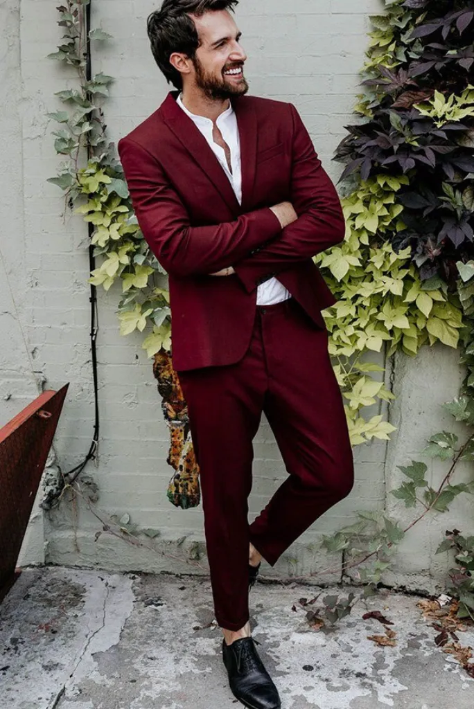 Men 3 Piece Suit Wedding Suit Wine Elegant Bespoke Suit Dinner Suit Formal Party Wear Suit Gift For Him