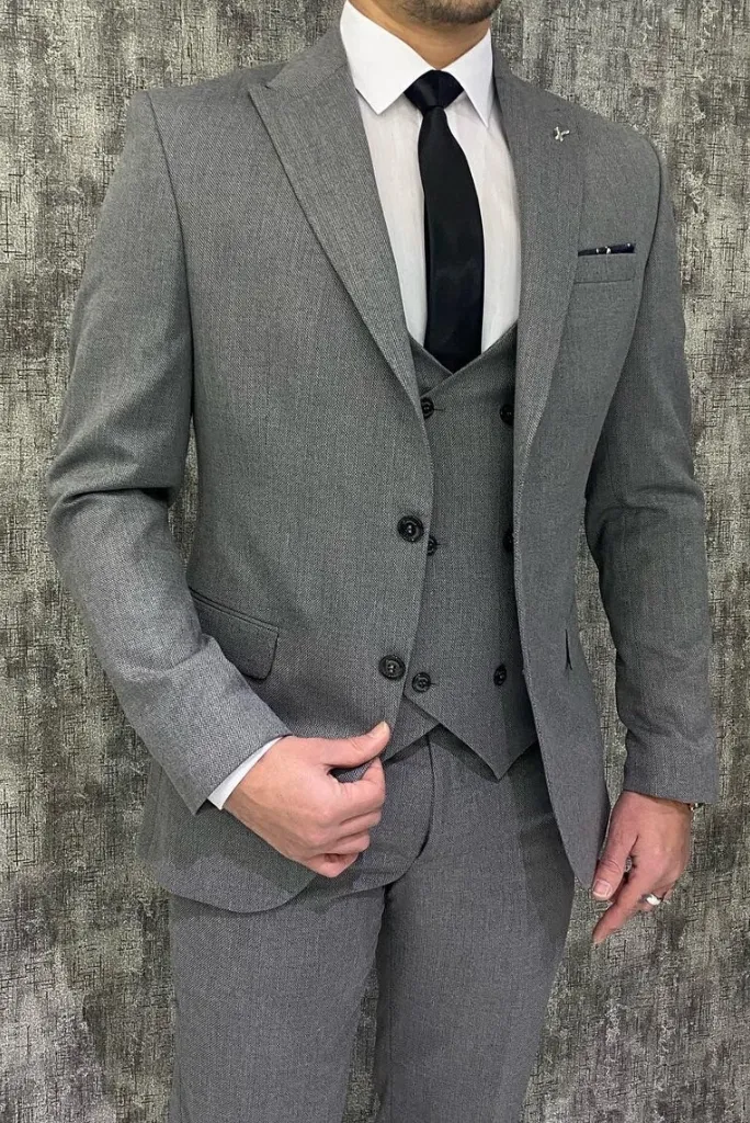 Men Grey Suit There Piece Slim Fit Suit Wedding Suit Formal Party Wear Suit Dinner Suit Gift For Him