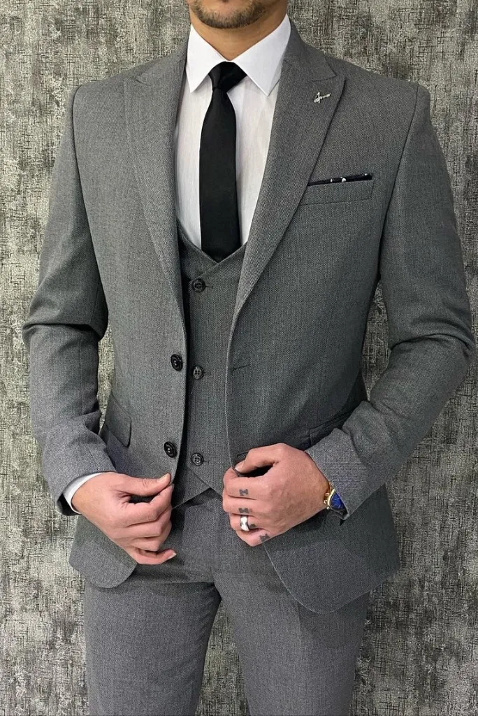 Men Grey Suit There Piece Slim Fit Suit Wedding Suit Formal Party Wear Suit Dinner Suit Gift For Him