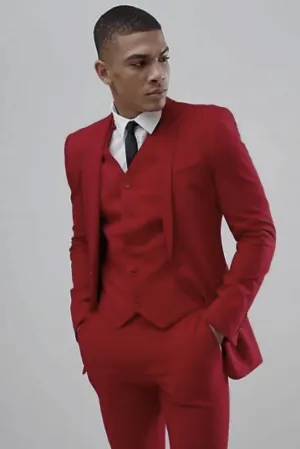 Men Three piece Suit Red Elegant Wedding Suit Slim Fit Suit Bespoke Tailoring Wear Gift For Him