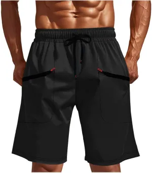 Mens Athletic Shorts Casual Loose Drawstring Solid Pants Fashion Lounge Elastic Waist Beach Summer Cargo Shorts