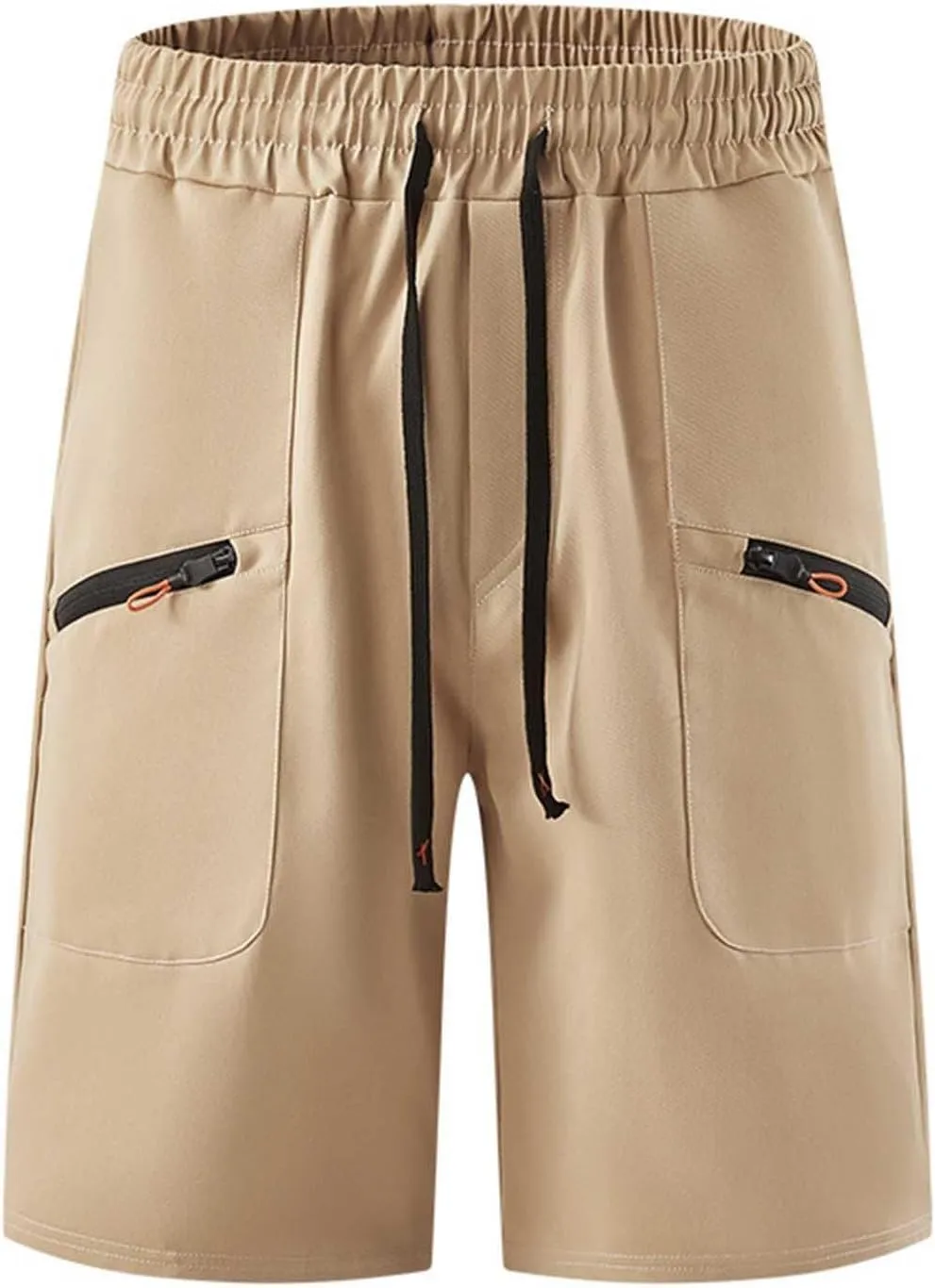 Mens Athletic Shorts Casual Loose Drawstring Solid Pants Fashion Lounge Elastic Waist Beach Summer Cargo Shorts