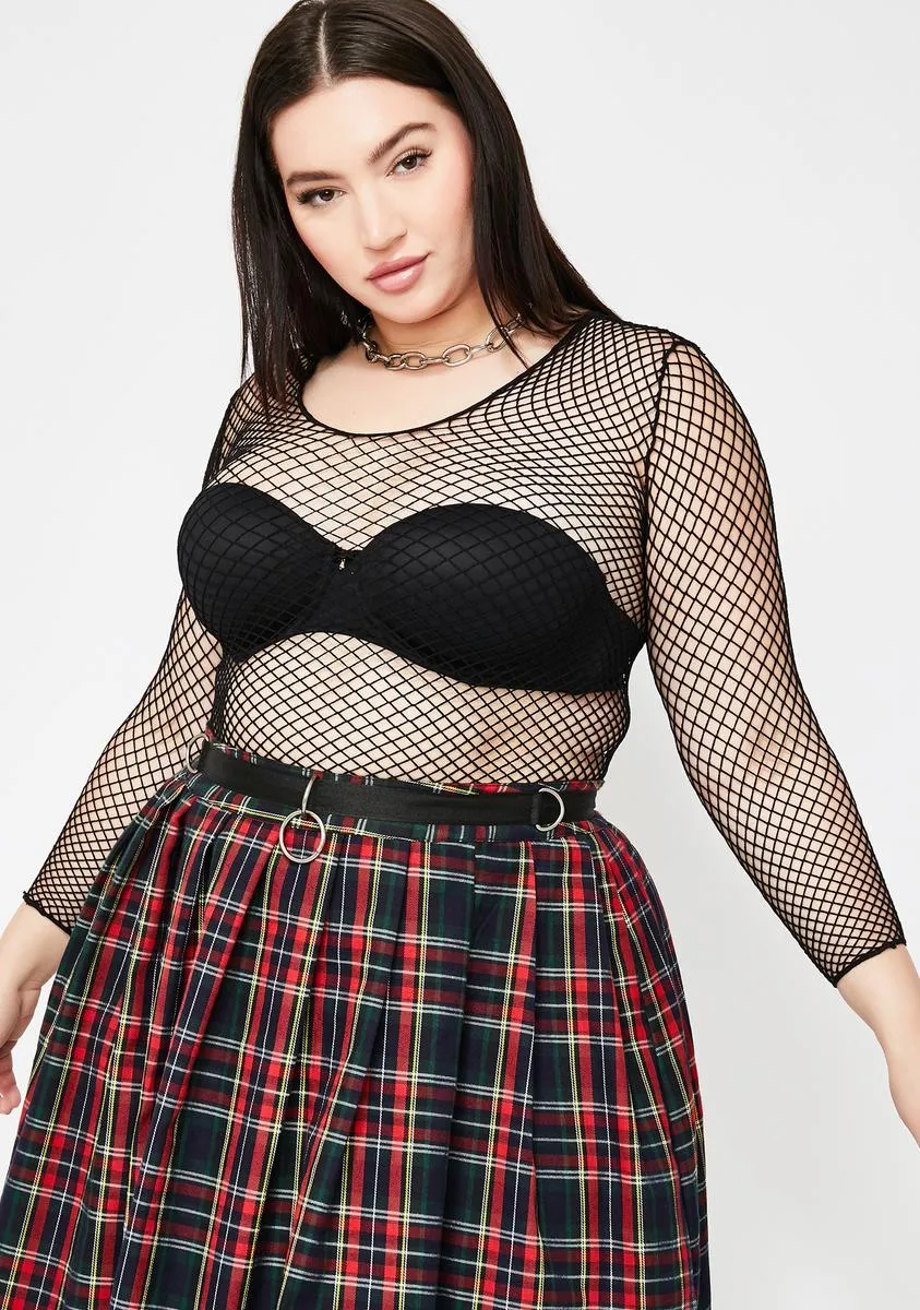 Mz Midnight Dangerous Woman Fishnet Top