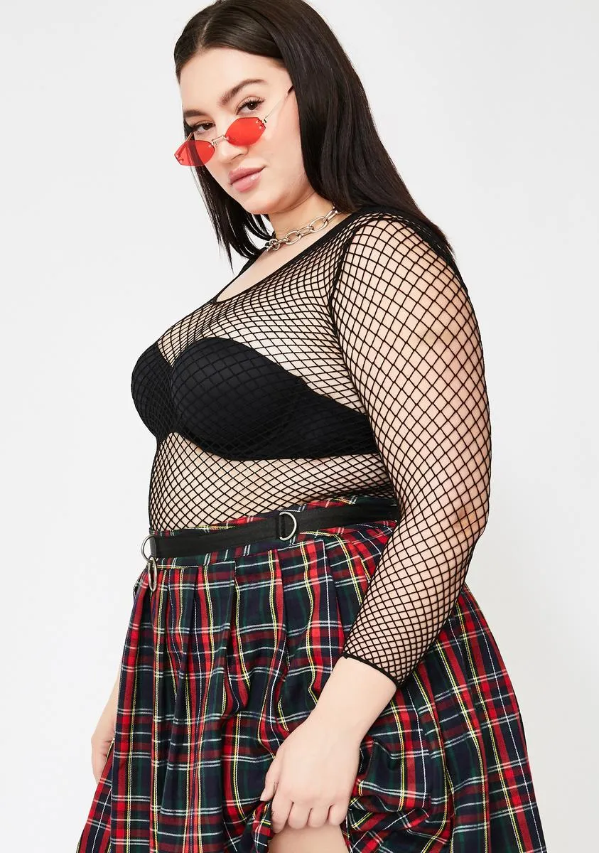 Mz Midnight Dangerous Woman Fishnet Top