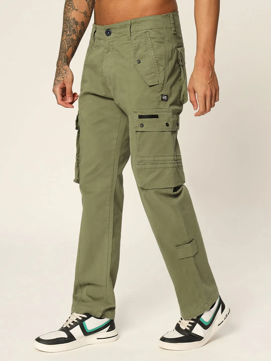 NEW RIVETS CARGO OLIVE