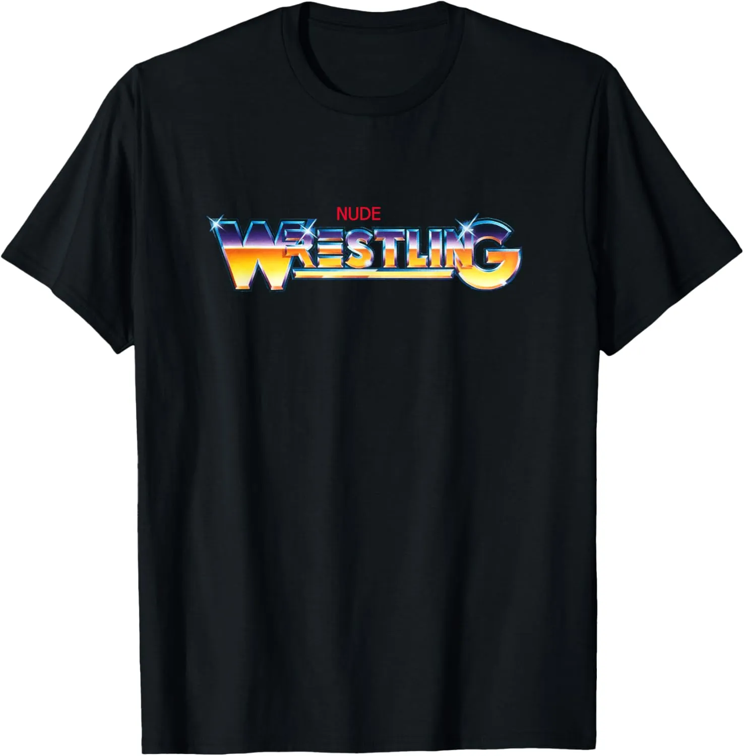 Nude Wrestling Funny Nudist Punk 90s Style Band 80s T-Shirt