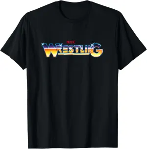 Nude Wrestling Funny Nudist Punk 90s Style Band 80s T-Shirt