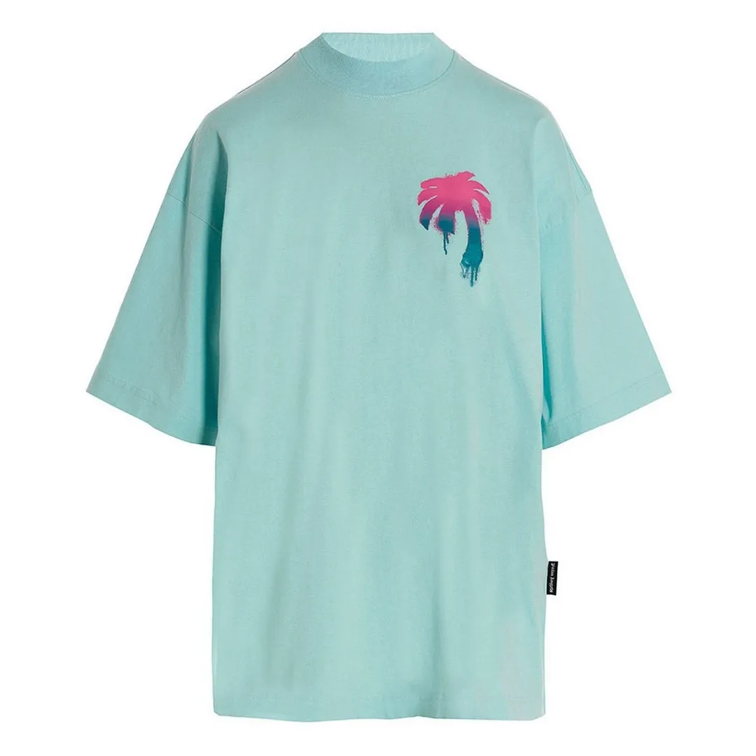 Palm Angels I Love PA Logo Light Blue T-Shirt
