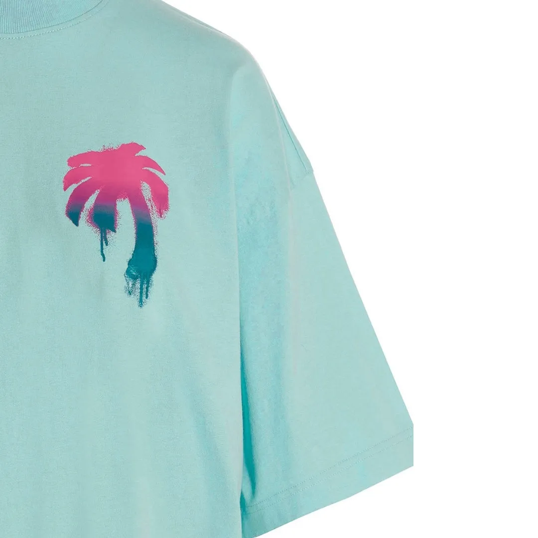 Palm Angels I Love PA Logo Light Blue T-Shirt