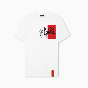 Partch Je T'aime T-Shirt in White Organic Cotton