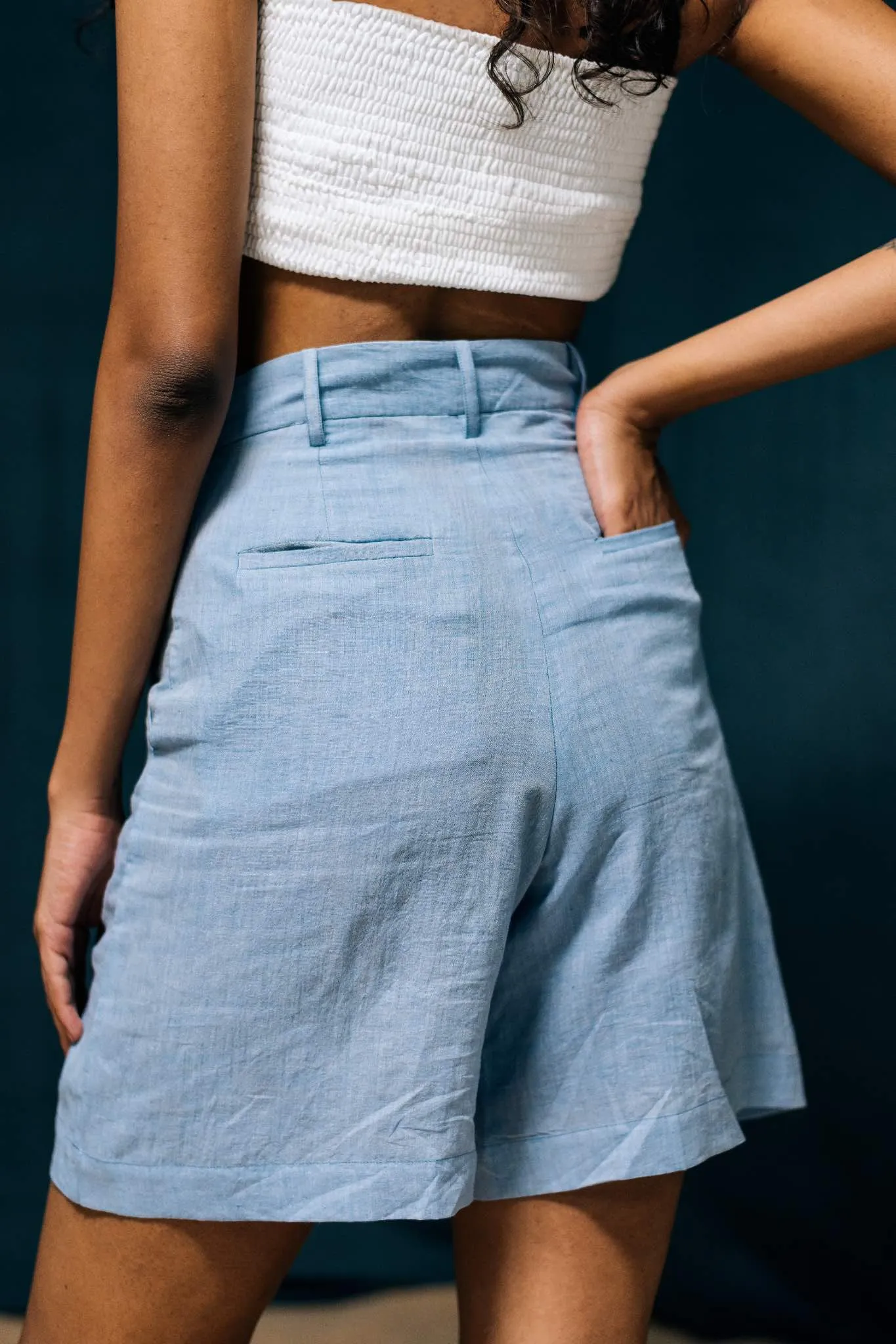 Ratan - Blue Tailored Shorts